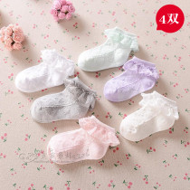 Spring female treasure girls socks Baby baby female pure cotton Summer thin lace socks Children thin princess socks