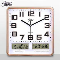 Kangba 14 inch electronic wall clock living room clock table silent calendar clock quartz clock calendar