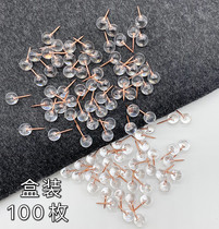 100 creative and transparent round ball word nails kindergarten pin staples with photo wall decoration soft wood plate gypsum plate kt board press nail staples with nailed felt photo wall staples