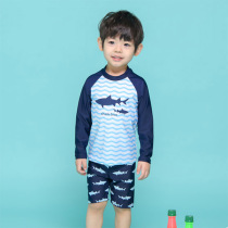 2021 children swimsuit boy summer split long sleeve suit boy baby small CUHK child professional diving swim trunks