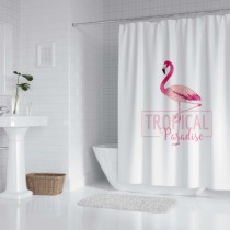 Nordic ins Flamingo polyester waterproof thick mildew shower curtain set bathroom shower curtain high-grade partition curtain