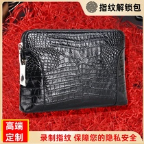 Handbag mens leather high-end 2021 new fingerprint unlock clutch crocodile pattern luxury clip bag business clutch bag