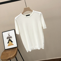Bottoming shirt mens autumn and winter t-shirt new mens knitted short-sleeved sweater Korean version of the trend personality half-sleeved sweater