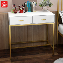 Brief Modern Solid Wood Bedroom Dresser Small House Type Iron Art Baking Varnish Dresser Table Multifunction Nordic Makeup Table