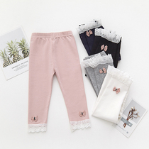 Baby leggings Spring and Autumn 0-1 year old 2 childrens pants Korean version 3 female baby casual pants lace foreign baby pants 4