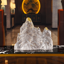 New Chinese decoration rockery transparent resin hotel model room Living room Soft decoration blessing tea house Hemp sculpture