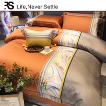 BerHome Romance High End 100 Digital Printed Four Sets American Quilt Cover Bed Linen Hood Full Cotton Pure Cotton Bed supplies 4