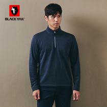 BLACKYAK burayak mens outdoor fleece warm t-shirt grab wool stand collar winter long sleeved shirt FZM333