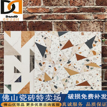 Color geometric terrazzo floor tiles 600x600 living room kitchen bathroom Non-slip floor tiles Outdoor floor tiles
