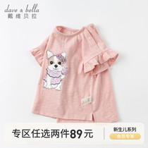 David Bella girl summer dress children t shirt for short sleeves baby clothes childrens tops