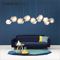 Yiju lighting Nordic post-modern fashion glass multi-head creative DNA design living room clubhouse model room chandelier