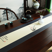 Table flag Chinese tea table cloth light luxury leather tea table new Chinese Zen table tea table cloth long tea table towel