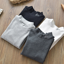 Autumn and Winter Childrens elastic cotton middle collar base shirt long sleeve T-shirt boys cotton slim base shirt