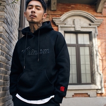 Hearthstone 2021 new autumn and winter Korean version of the tide brand hooded plus velvet thick embroidered sweater mens couple hooded jacket