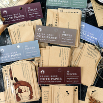 30 sheets of kraft paper hand account book retro English hand account collage decoration material paper message memo note note
