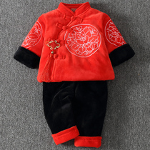 China Wind A Week Old Baby Clothes Arrest Week Boy Gown Baby Boy Don Dress Winter Clothing Birthday Hanfu 1 Suit 0