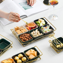 Light luxury creative ceramic household Phnom Penh square snack dish Square seasoning dish Sauce dish Seasoning vinegar dish Dipping dish