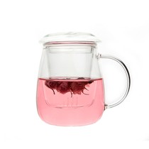 Heat-resistant glass cup tea water separation Tea Cup for men and women Tea ceremony filter office tea cup handle mushroom water Cup