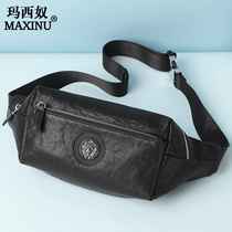 Running Bag Mens chest bag Shoulder Bag Mens shoulder bag sports new leather bag head layer cowhide summer backpack