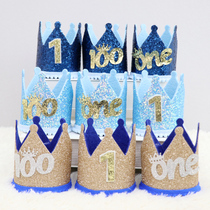 Birthday hat boy Cartoon Creative 100 days cake decoration products childrens one year old baby 100 days scene layout