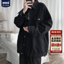 Denim jacket vintage mens autumn and winter tide brand ins jacket tooling high street plus velvet loose large size mens clothing