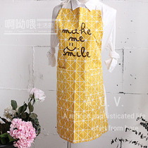 Korean-style high-quality cotton and linen lace-up apron sleeveless anti-fouling home smock studio baking work clothes full of 2