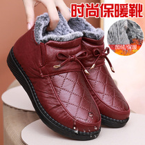Old Beijing cotton shoes female winter high-top plus velvet warm soft bottom waterproof middle-aged elderly mother non-slip thick boots