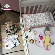 ins cartoon cute baby pillowcase baby newborn cotton cotton soft sweat-absorbing breathable gauze pillowcase