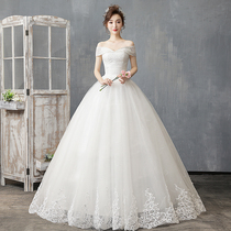 Straight shoulder main wedding dress 2022 new brides small sub advanced texture Mori department light yarn Heavy work Summer zidi