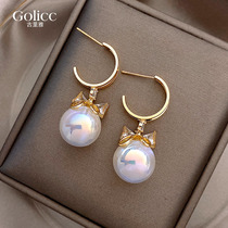 Guryya earrings 2022 New wave earrings female butterfly knots with fish Ji ball sneakers 925 silver pin