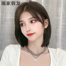 Wig short-haired female wave waves long-haired full-headed full-length human hair wire fake hair wig wig wigs female