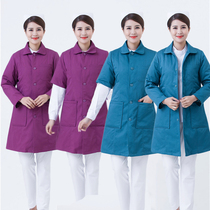 New nurse cotton-padded jacket down jacket doctor cotton slim half-sleeve long sleeve small round neck removable multi-color printing