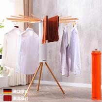 Simple floor-to-ceiling balcony living room indoor home travel foldable easy to store solid wood drying rack without assembly