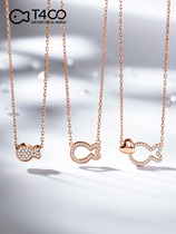 T400 Fish Life has you Necklace Female Sterling Silver Original Design Pendant Clavicle Chain Birthday Gift Girlfriend
