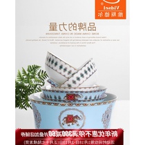 High-end Eu Style Dishes Suit Ceramic Rice Bowls Home Cute Bowls Personality Cutlery Nordic Noodles Bowls Small Soup Bowls Suit