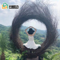 Bali Nets Red Birds Nest Autumn Thousands of Wedding Dress Shooting Props Hanging Round Bed Outdoor Folk Sleeping and Lying Bed Card