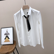 White shirt mens long-sleeved autumn Korean version of the youth trend casual all-match handsome mens shirt students wear inch clothes