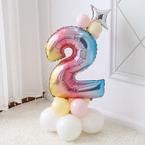 Birthday party Marcaron Balloon Decoration for men and women Digital columns Background wall Scene arrangement for men and women
