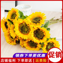 Simulation Single Branch Small Sunflower Fake Flower Engineering Home Placement Decoration Sunflower Living Room Table Wedding Shooting Props