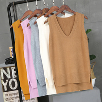 Waistcoat Knitted Spring Autumn Clothing 2022 New Korean version College Wind chic sweater vest Shoulder Eurocargo Horse Pinch