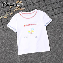 Shark child short sleeve T-shirt male baby Summer clothing pure cotton blouse half sleeve child toddler toddler clothes