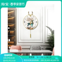 Creative modern mute clock hanging table fashion minima 2021 new home living room light and luxurious clock quartz clock table