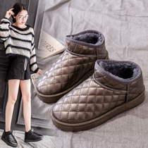 Waterproof snow boots womens short tube 2020 new wild boots winter non-slip thick bottom plus velvet warm cotton shoes bread shoes