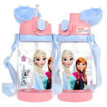 Aisha water Cup Frozen water bottle with straw Aisha Princess kettle straight drinking Primary School students love sand thermos cup