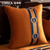 Chinese style pillow cushion Chinese style sand hair pillow Living room mahogany backrest pillow cover without core Bedside backrest cushion