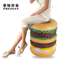 Hamburger stool Hamburger shoe stool Home door creative home shoe stool Shoe stool into the door stool burger shop