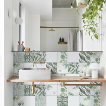 Fish love sugar Nordic fresh spring bud flower tile kitchen bathroom tile 200 balcony garden floor tile background wall tile