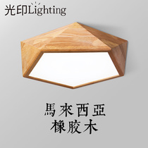 Light printing led modern simple lamp Nordic style lighting Japanese household lamps Living room bedroom log ceiling lamp