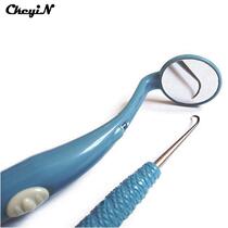 2 pcs led light teeth whitening dental kit mirror plaque r