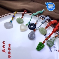 Hetian Jade New Baby Lock Xinjiang yellow mouth material and sugar lotus root powder Jasper hanging diamond benefits
